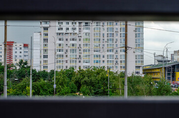 View through the window of a residential building