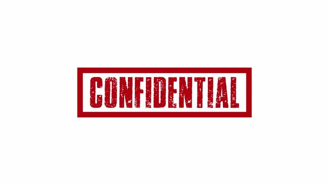 red confidential stamp used for private files, secret documents and hidden reports on white background, confidential stamp animation.