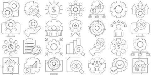 Business Automation  Icons. Technology related icons. Vector illustration. EPS 10/AI