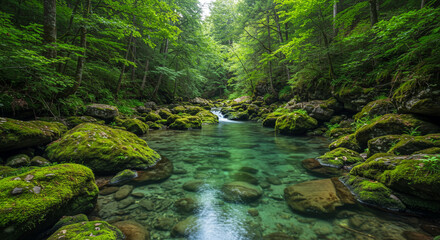 Obraz premium Forest stream landscape