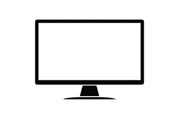 Simple icon of a modern computer monitor display