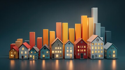 Real estate market trends data showing property prices, housing statistics, investment analysis, and growth predictions