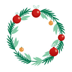 christmas wreath vector illustration