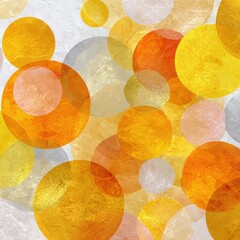 Golden Orbs: A collection of vibrant, translucent orbs in shades of gold and yellow dance across a subtle texture background, creating an ethereal visual.