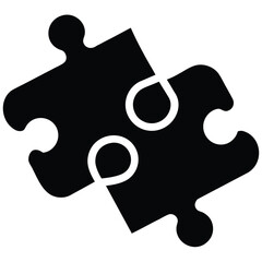 Puzzle Piece Silhouette – Connection and Problem-Solving Icon