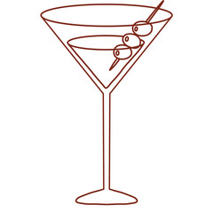 martini glass with olives