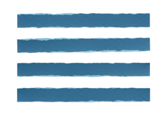 Torn paper blue grunge texture element isolated on transparent background