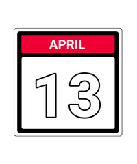 Fototapeta premium calendar icon April month date 13
