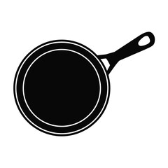 Simple black silhouette of a frying pan