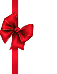 Red ribbon bow on black background (3)