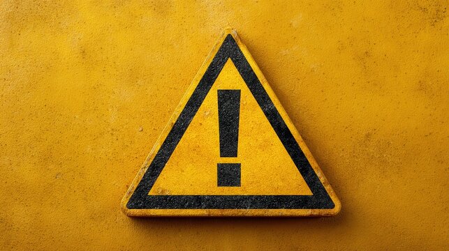2408 22.A triangular yellow road warning sign with a thick black border, featuring a large black exclamation mark in the center. Below the exclamation mark, there is a blank rectangular space for