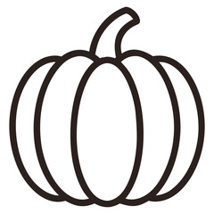 Simple, Outline Illustration of a Pumpkin