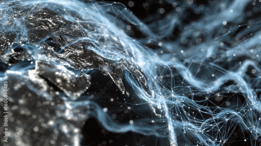 Poster global network data flow abstract art background