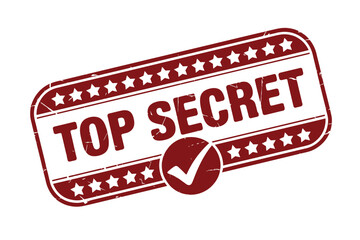 Top secret stamp with checkmark seal of approval