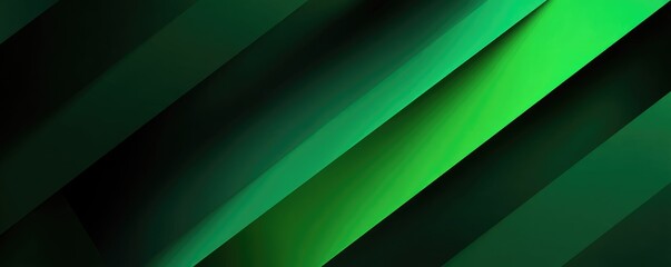 Obraz premium Abstract diagonal stripes of varying shades of green and black, creating a dynamic and layered effect