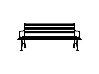 Park bench silhouette vector flat illustration design. 