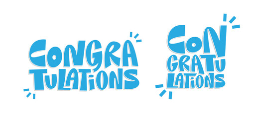 Congratulations banner lettering design Fun and joyful typographic message