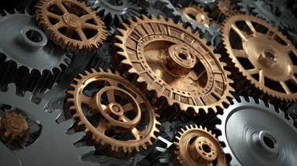 Continuous Improvement on the Mechanism of Metal Gears., no logos, no brands