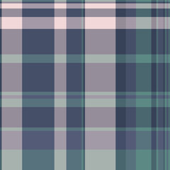Modern check texture seamless, craft plaid background tartan. Display vector pattern textile fabric in blue and grey colors.