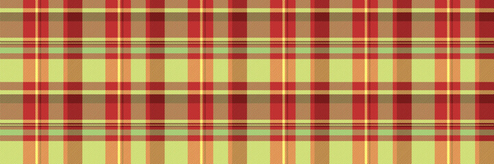 Expensive check pattern texture, valentine background plaid fabric. Stitched seamless tartan textile vector in red and green colors.
