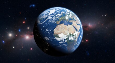 Obraz premium Stunning View of Earth from Space Highlighting the Majesty of Our Planet amidst the Cosmic Canvas