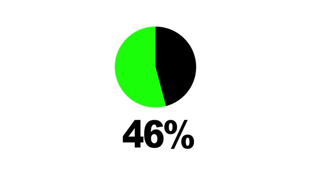 46 percent green and black pie chart vector