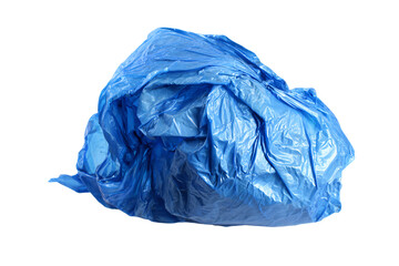 Fototapeta premium a blue bag of garbage on a white surface