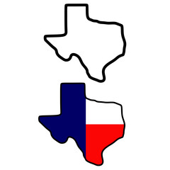Texas map set vector icon,minimalist and modern concept ideas,isolated on transparent background,can be for sign or badge