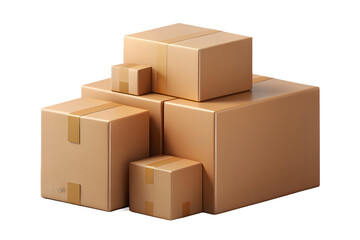 Fototapeta premium Stack of cardboard boxes ready for shipping and moving