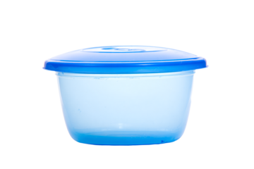 a blue container with a lid on a white background
