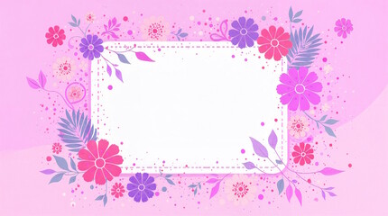 Pastel Floral Halftone Frame Background