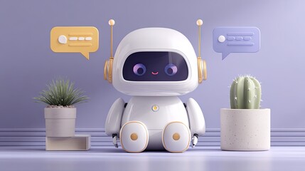 AI chatbot assistant interface for customer service automation, support conversation, and virtual help technology