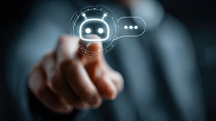 AI chatbot assistant interface for customer service automation, communication support, and digital virtual technology