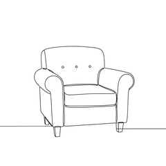 Line art armchair illustration in minimalistic style  