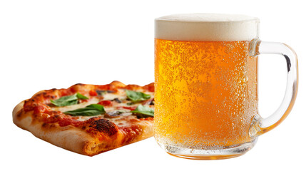 Pizza Beer Drink Food Isolated Object Still Life