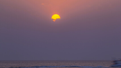 Sunset timelapse in Dubai. Gulf, United Arab Emiratis.