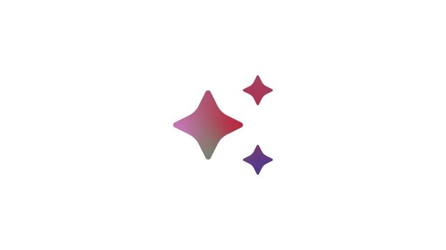 Moving artificial intelligence icon animation with gradient color