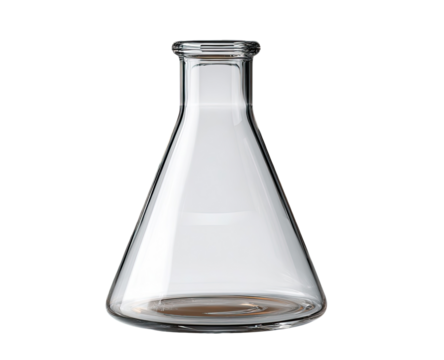 Empty clear glass flask