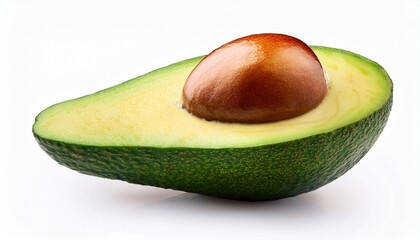 half of avocado isolated on white background