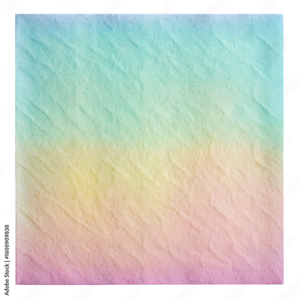 Poster a pastel gradient paper texture with crumpled surface in a soft colorful design isolated on transpar