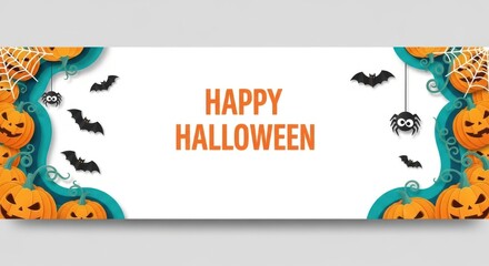 Happy Halloween Spooky Decorations and Creatures