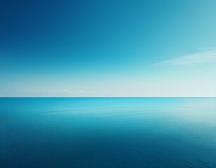 Fototapeta premium blue sky and calm sea minimal monochrome background