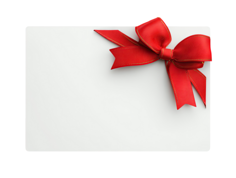 Gift card with red ribbon bow (1)