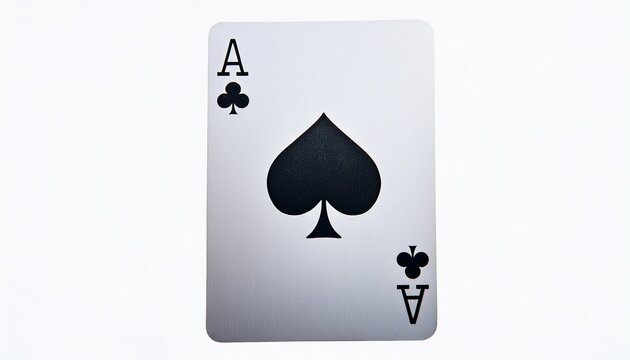ace of spades playing card on a white background ideal for card game themes and designs