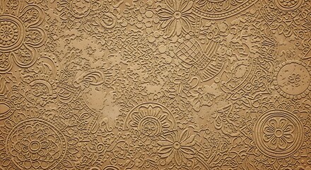 Ornamental henna-style tan pattern, background, or design element.