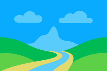 Obraz premium blue sky and gentle stream