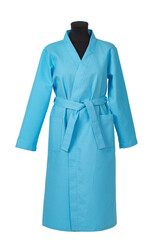 women's bathrobe made of cotton waffle cloth, isolated on a white background