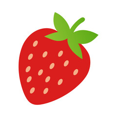 Clear strawberry vector with seed details shown on white background fresh fruit icon