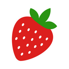Minimal strawberry vector with visible seed detail on white background fruit outline