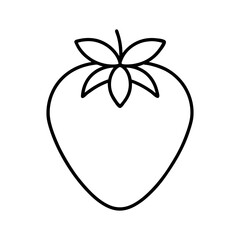 Minimal strawberry outline design shown clearly on white background fruit sketch
